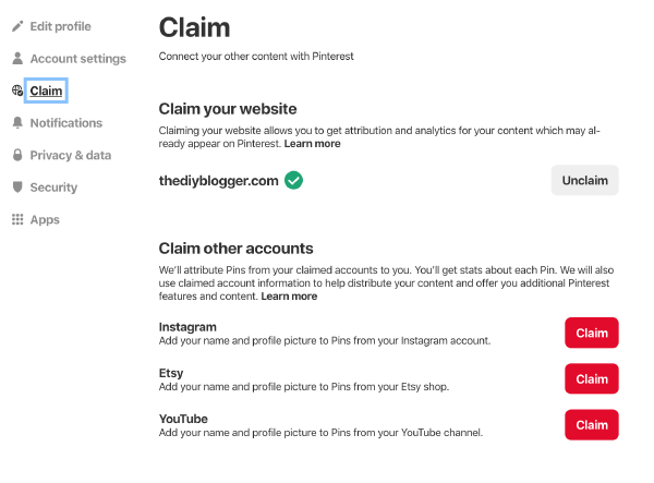 How to Claim a Website on Pinterest