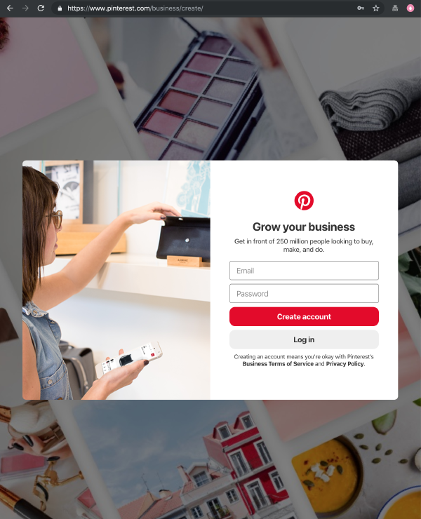 Create a Pinterest business account